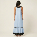 Robe longue à volants sans manches Mayline - Maison Flavigny