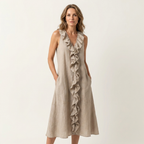 Robe longue à volants sans manches Vicky - Maison Flavigny