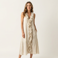 Robe longue à volants sans manches Vicky - Maison Flavigny