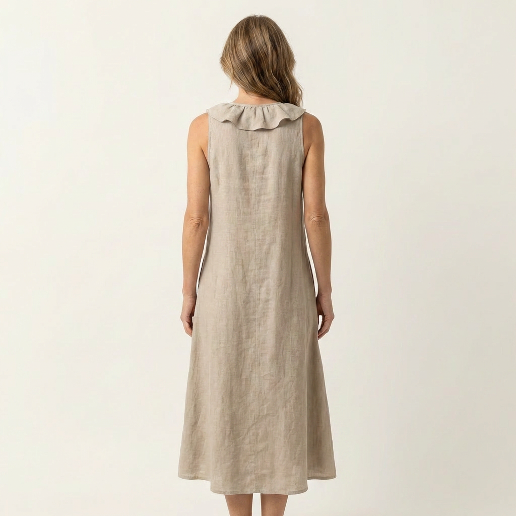 Robe longue à volants sans manches Vicky - Maison Flavigny