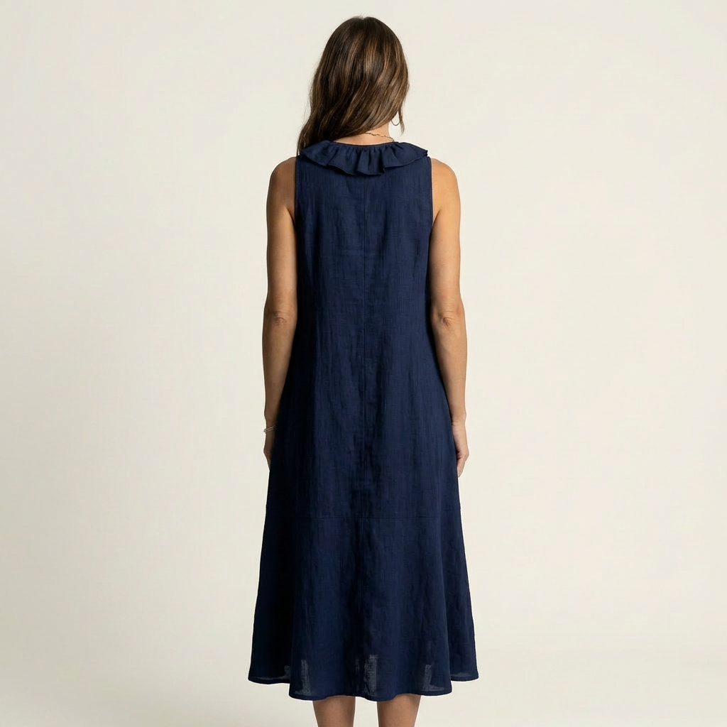 Robe longue à volants sans manches Vicky - Maison Flavigny