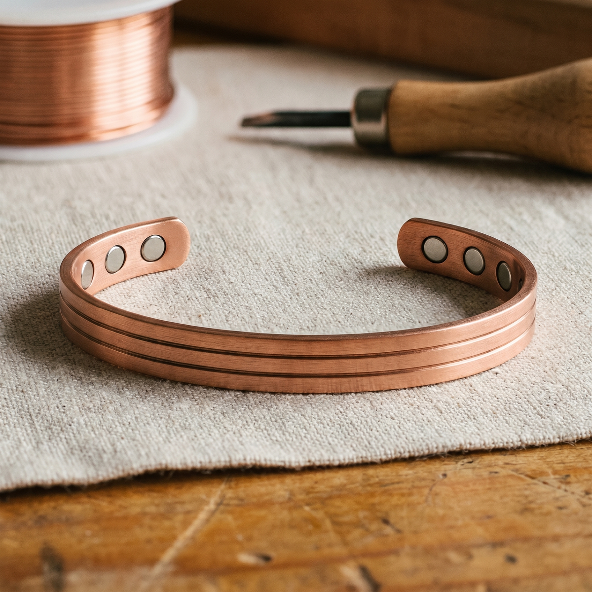Bracelet en cuivre Furrow - Maison Flavigny