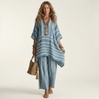 Ensemble rayé en mélange coton-lin Kiara - Maison Flavigny