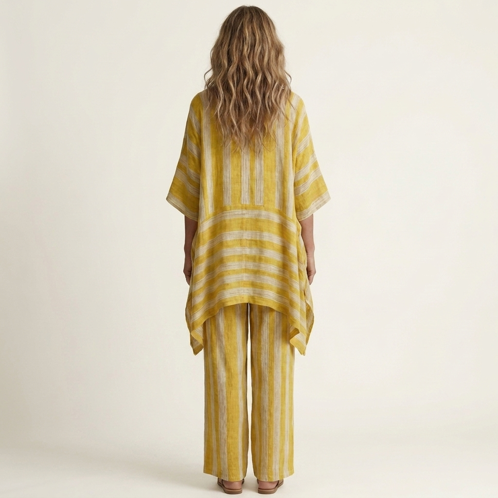 Ensemble rayé en mélange coton-lin Kiara - Maison Flavigny