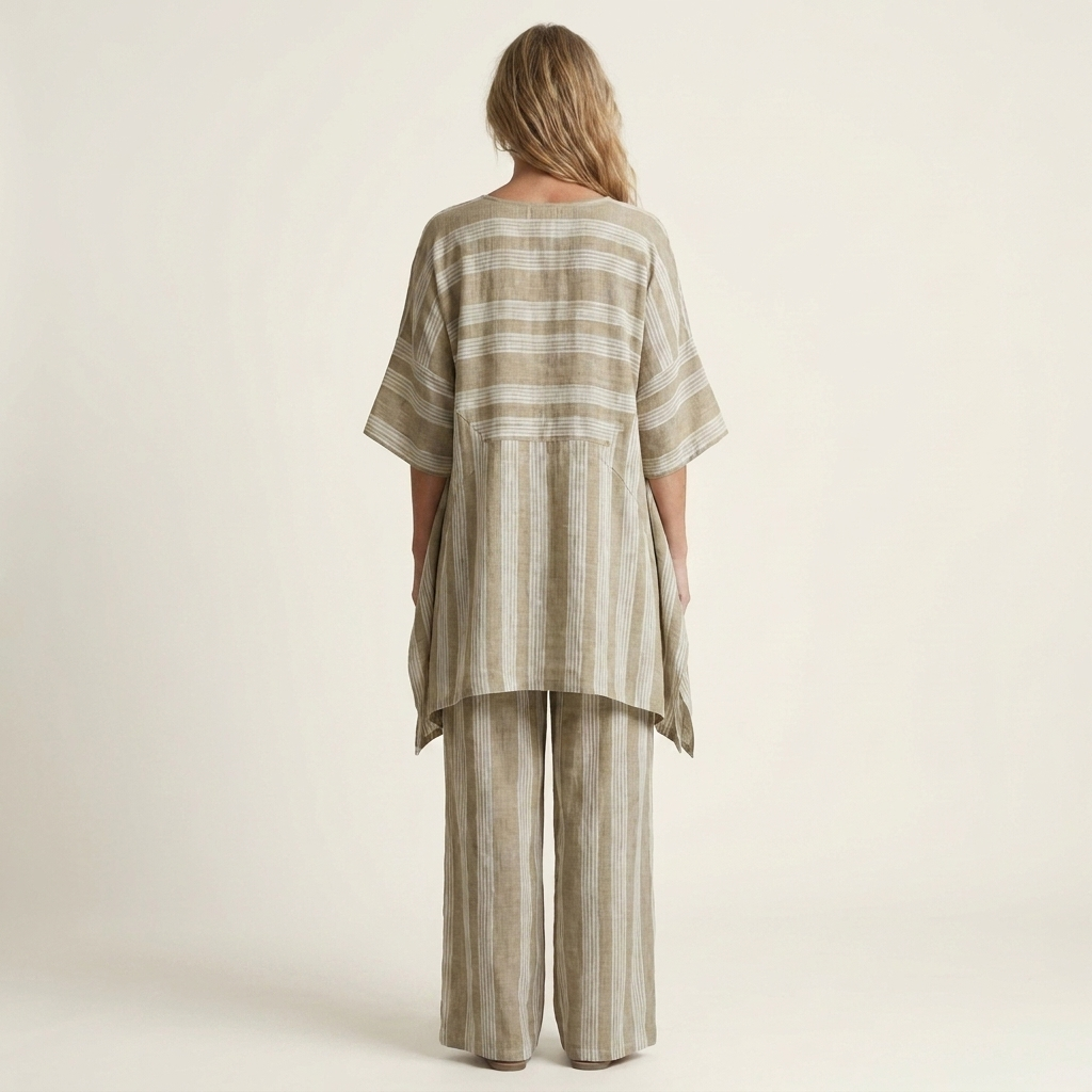 Ensemble rayé en mélange coton-lin Kiara - Maison Flavigny
