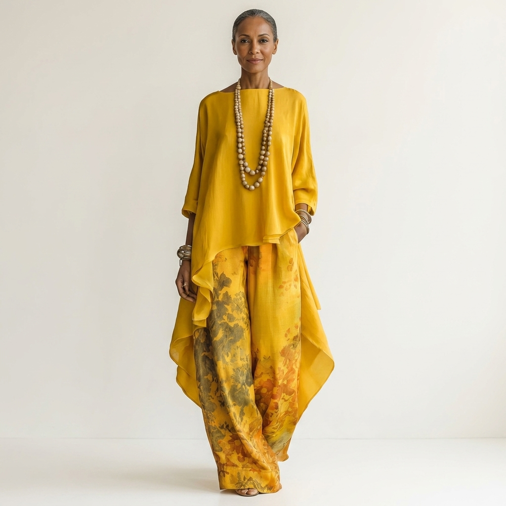 Ensemble deux pièces asymétrique en coton Cariola - Maison Flavigny