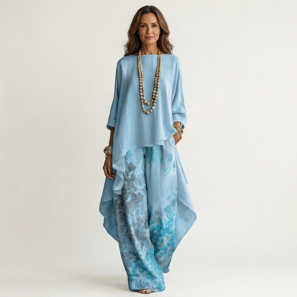 Ensemble deux pièces asymétrique en coton Cariola - Maison Flavigny