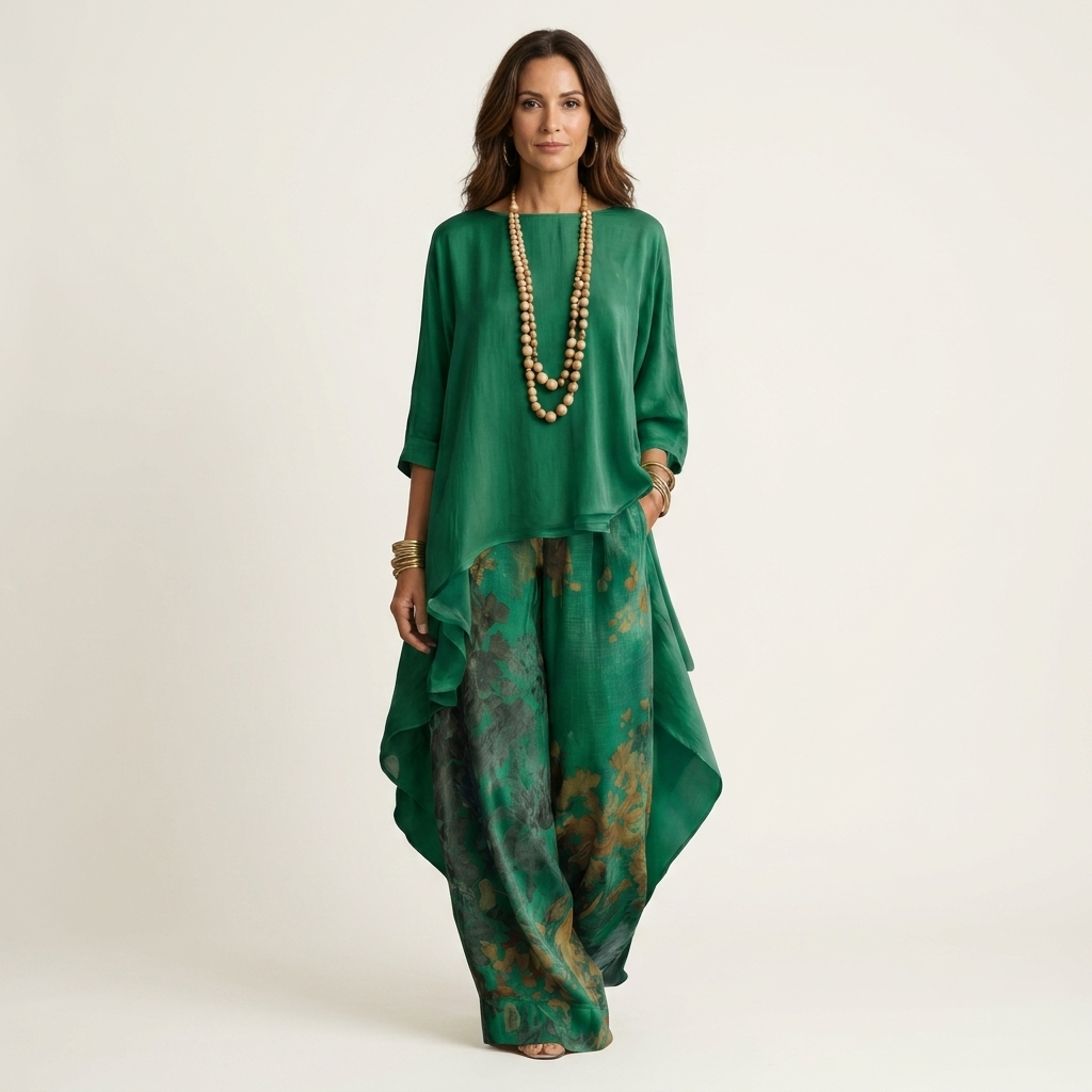 Ensemble deux pièces asymétrique en coton Cariola - Maison Flavigny