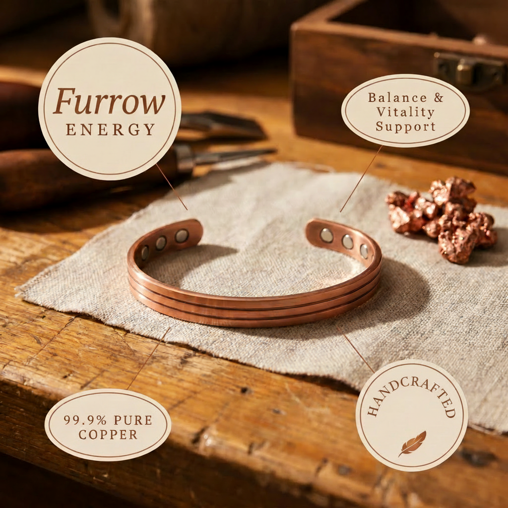Bracelet en cuivre Furrow - Maison Flavigny