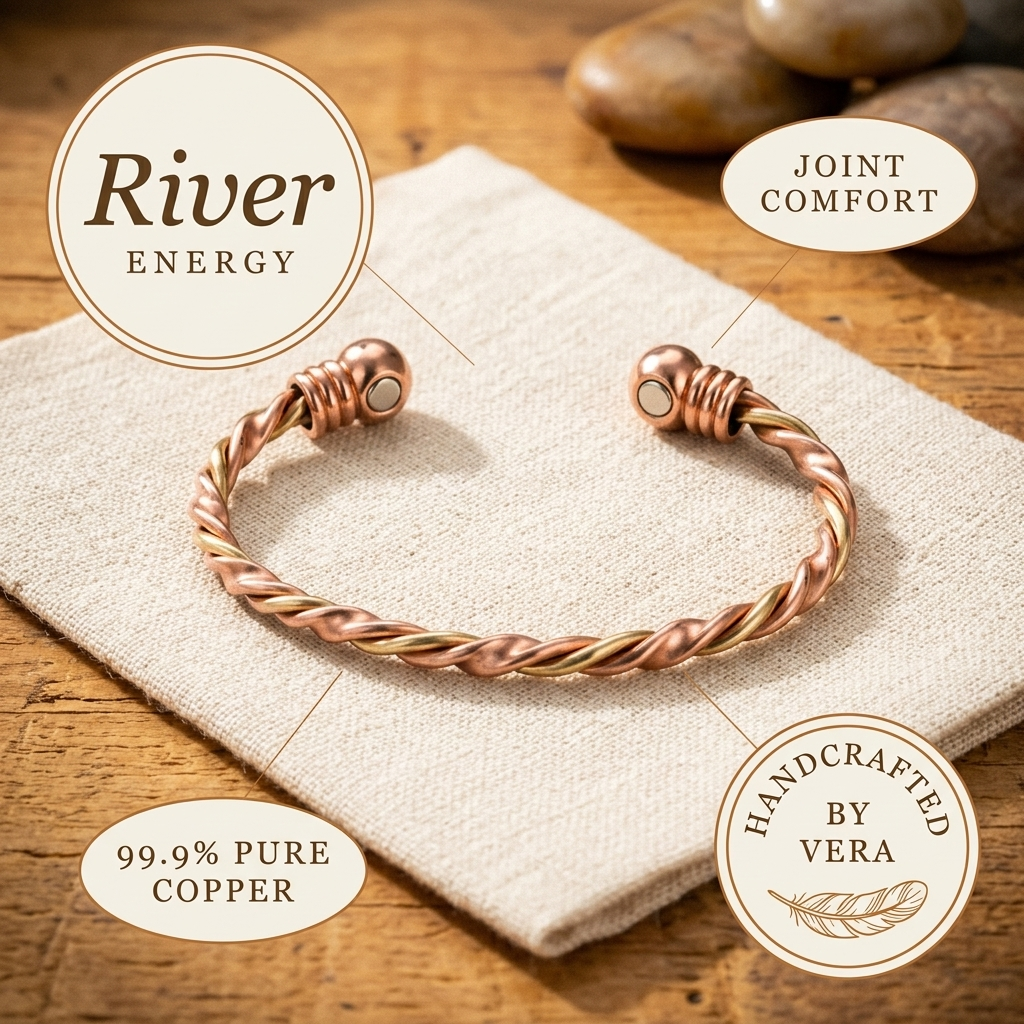 Bracelet en cuivre River - Maison Flavigny