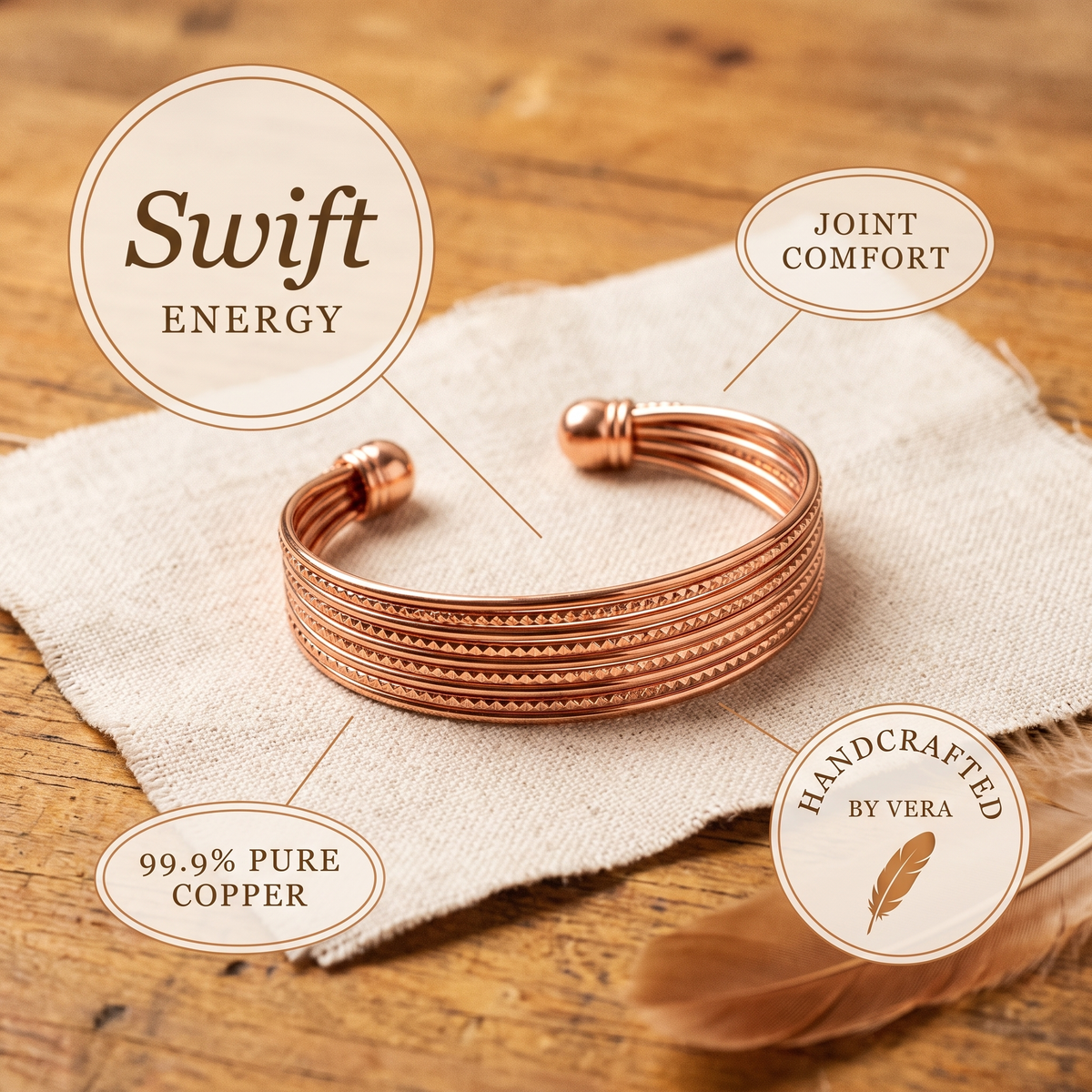 Bracelet en cuivre Swift - Maison Flavigny