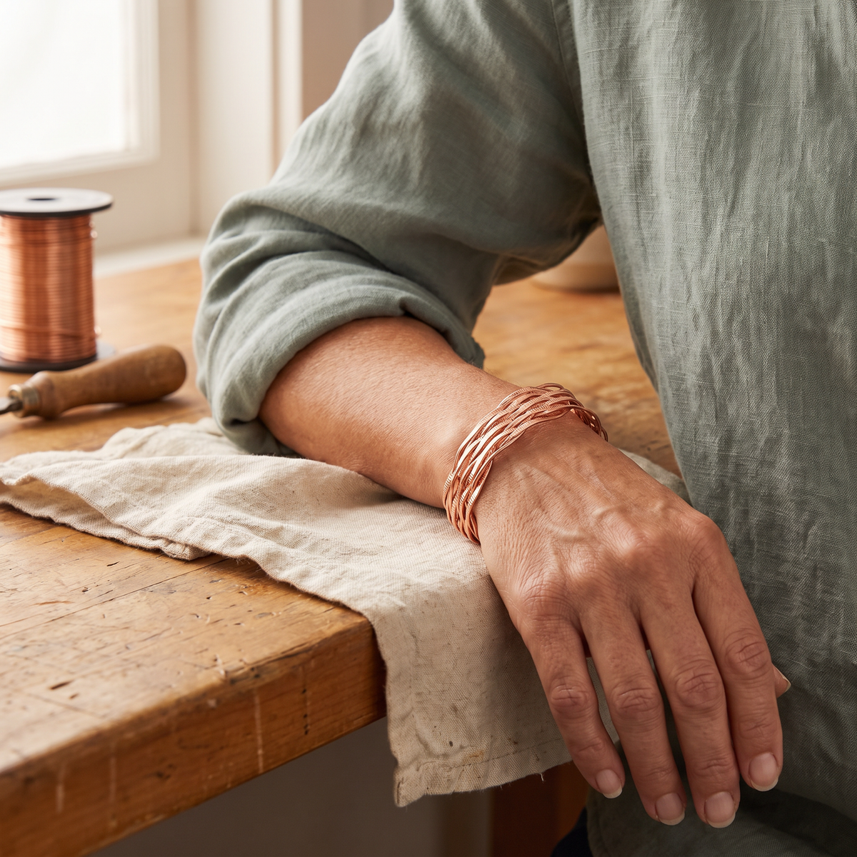 Bracelet en cuivre Wisp - Maison Flavigny