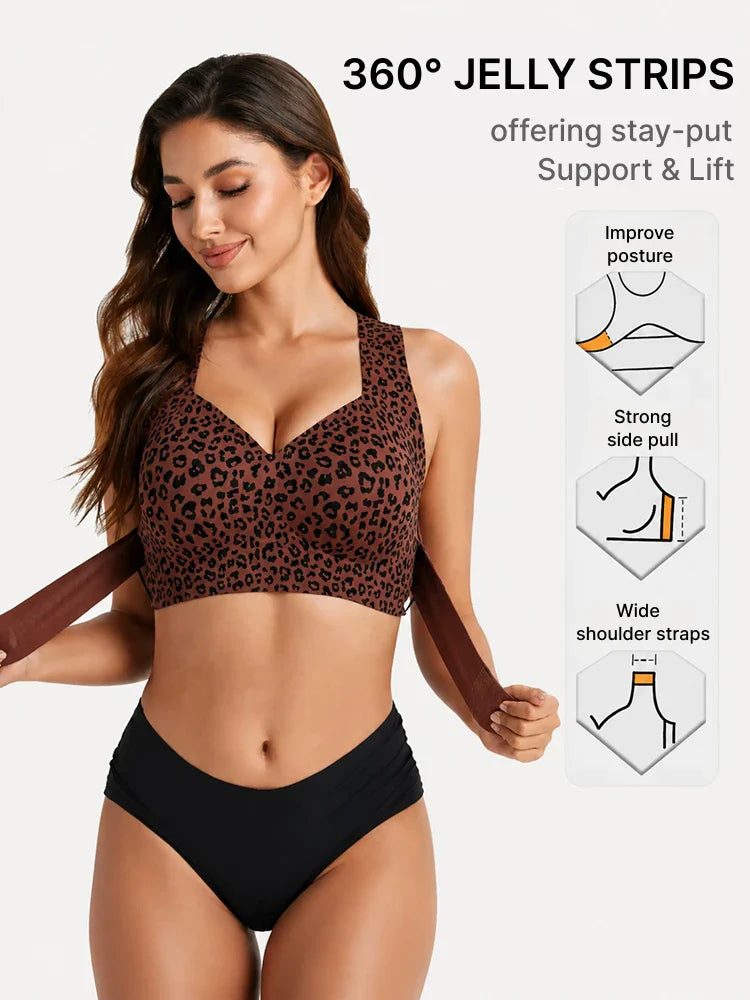 Soutien-gorge push-up sans couture femme, effet maintien du dos