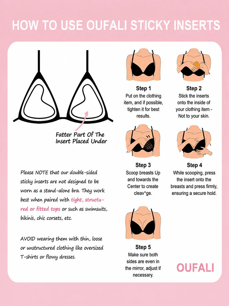 Coussinets push-up adhésifs double face