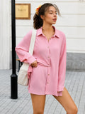Short boutonné en polyester - Maison Flavigny