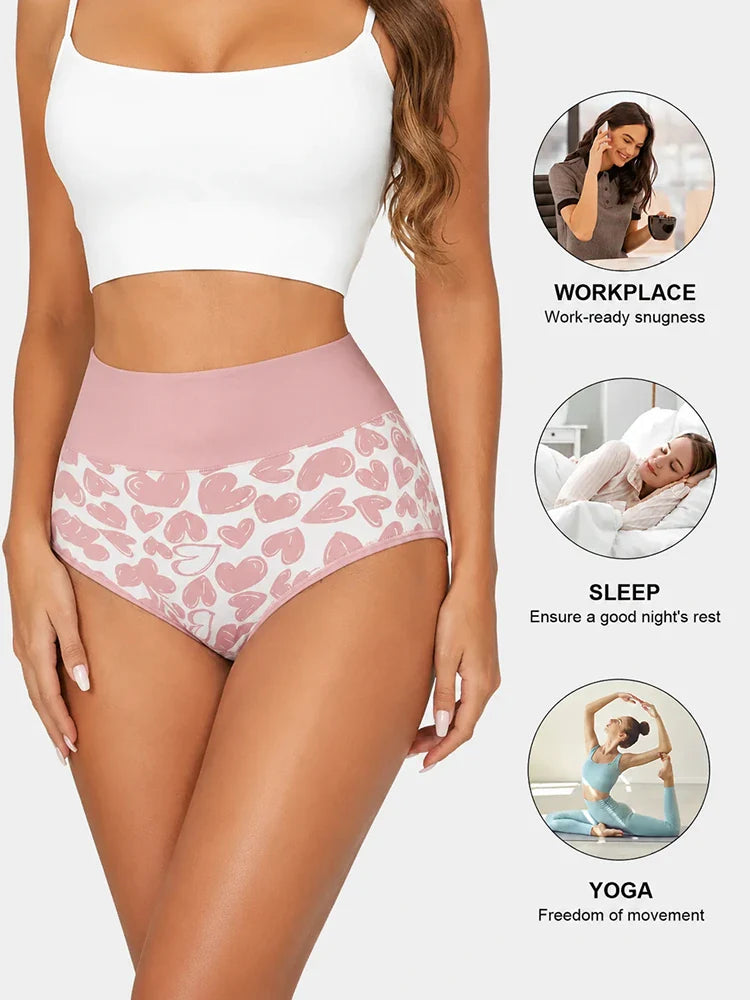 Lot de 5 culottes femme taille haute en coton sans coutures