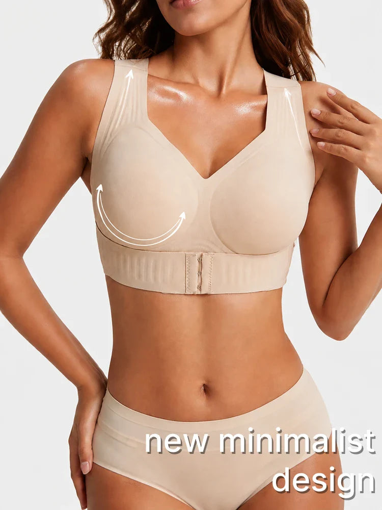 Soutien-gorge push-up sans couture femme, effet maintien du dos