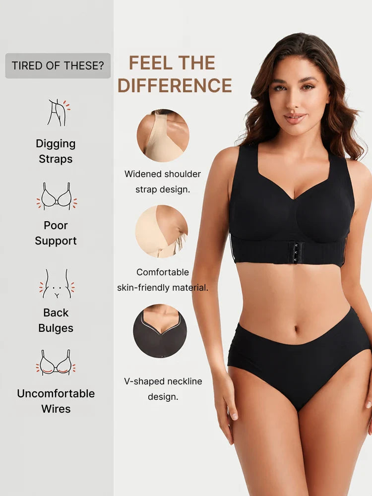 Soutien-gorge push-up sans couture femme, effet maintien du dos