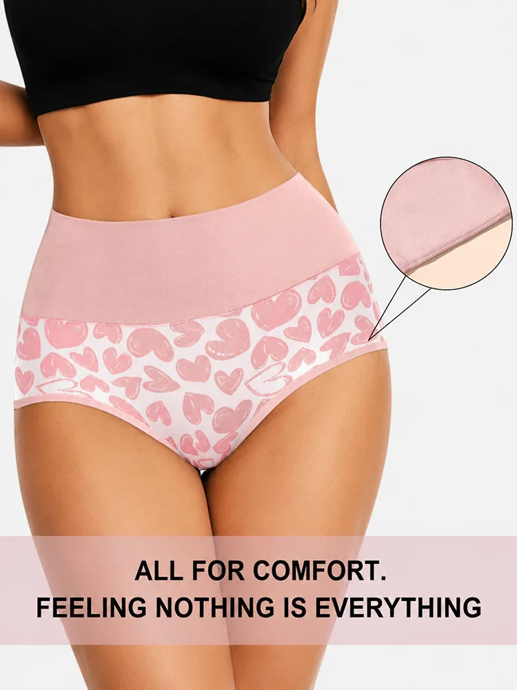 Lot de 5 culottes femme taille haute en coton sans coutures