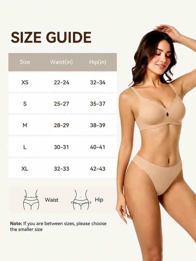 Lot de 5 strings sans coutures anti-camel toe