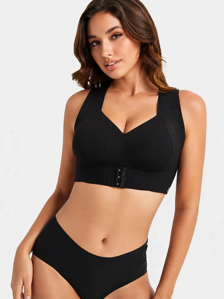 Soutien-gorge push-up sans couture femme, effet maintien du dos