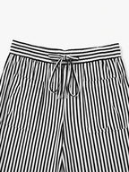 Pantalon rayé large taille haute - Maison Flavigny