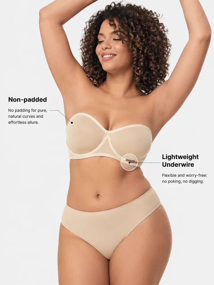 Soutien-gorge balconnet bandeau à armatures en tulle transparent